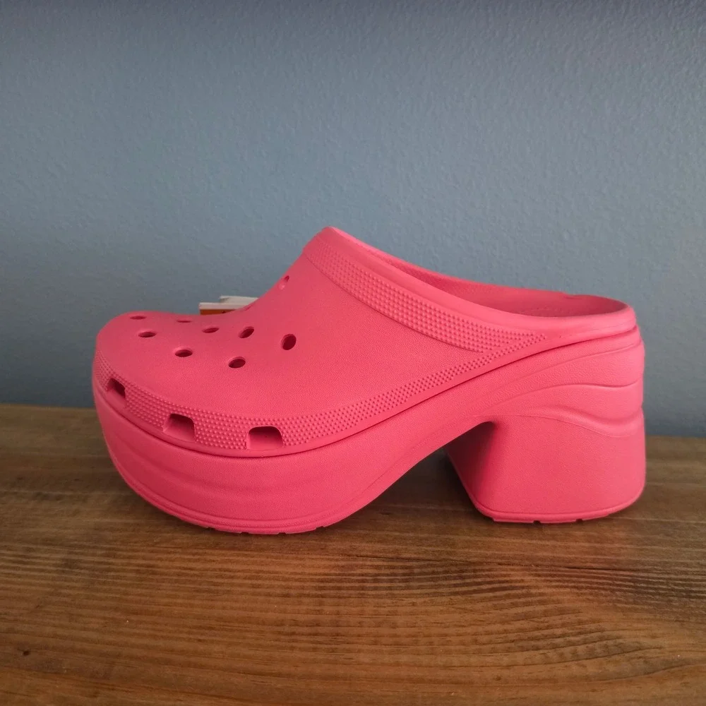 Crocs Womens Siren Clog Pink Chunky Platform Block Heel Sandals Size 11